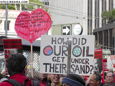 "How did our oil get under their sand?" 2/16/03 - SF