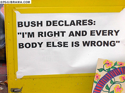 "Bush Declares 'I'm right ...." 2/16/03 - SF