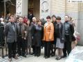 New immigrants from Ivano-Frankivsk, Ukraine pose in front of St. George Church
