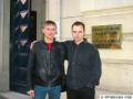 Paris – Vasyl Huley (right), young lawyer and member of the Election Commission which is about to meet in preparation for the balloting in the Paris district, poses with a Ukrainian citizen (Vasyl Pylypiv) visiting from Ternopil', Ukraine