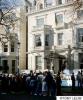 London – Ukrainians wait patiently in line to vote outside the Embassy in London. (STORY)
