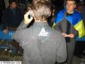 New York – Ukrainian youth group 'Pora' activist with his back to the camera.