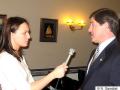 Myroslava Gongadze, VOA journalist, interviews Rep. Jim Gerlach (R-PA), author of the Jackson-Vanik Amendment Graduation bill H.R. 1053, at a press conference by the JVAG Coalition on Capitol Hill prior to the bill's passage in the House.