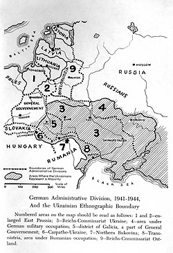 Map of German-occupied Ukraine